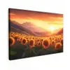 Zonnebloemen - Zonsondergang - Landschap Tuinposter op houten frame 2 cm dik klein -3d
