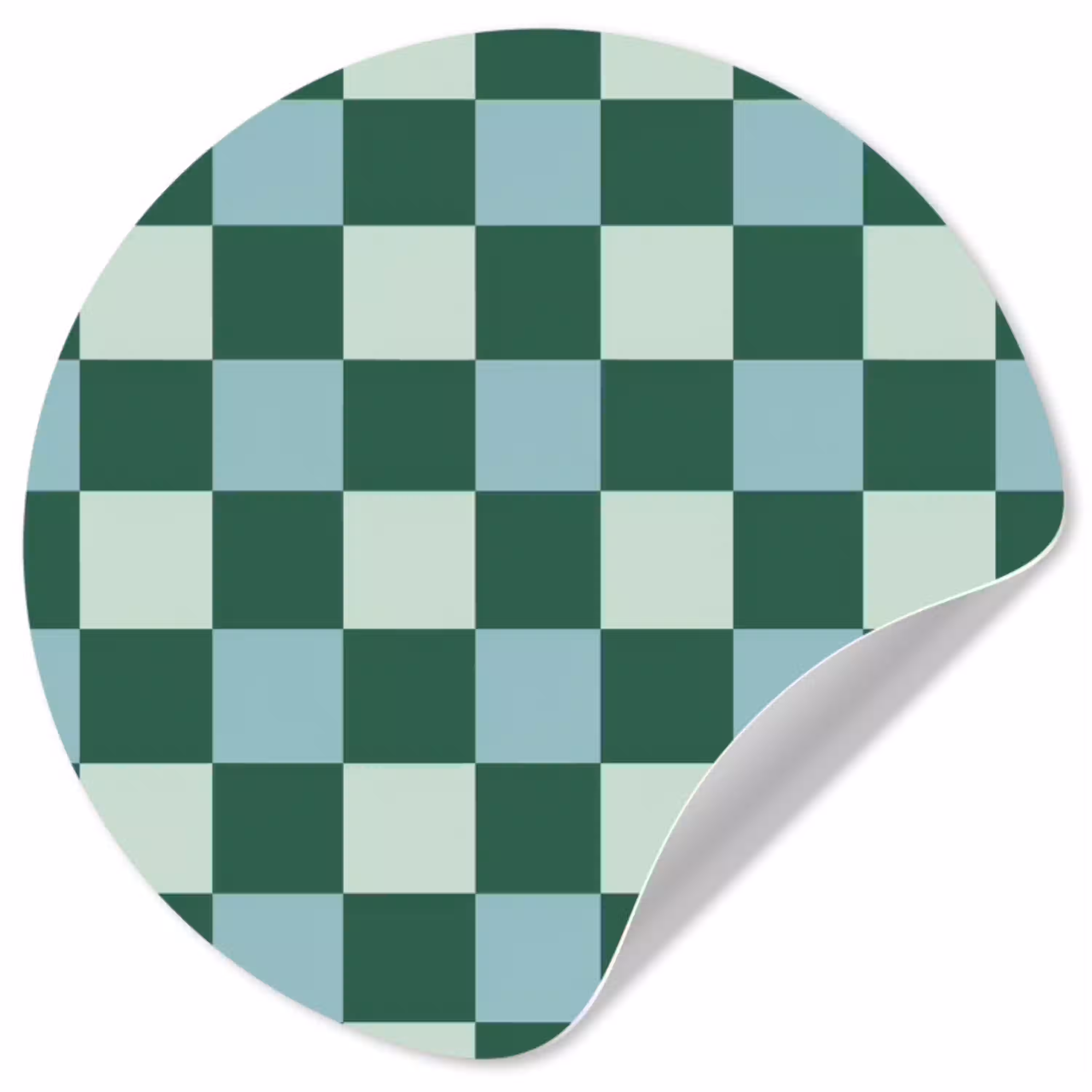 Schaakbord - Klassiek - Groen Wandcirkel behangsticker klein 186 -3d