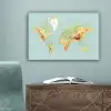 Wereldkaart - Realistisch - Blauw canvas 2cm klein -sfeer4