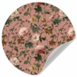 Bloemen - Klassiek - Roze Wandcirkel behangsticker klein 186 -3d