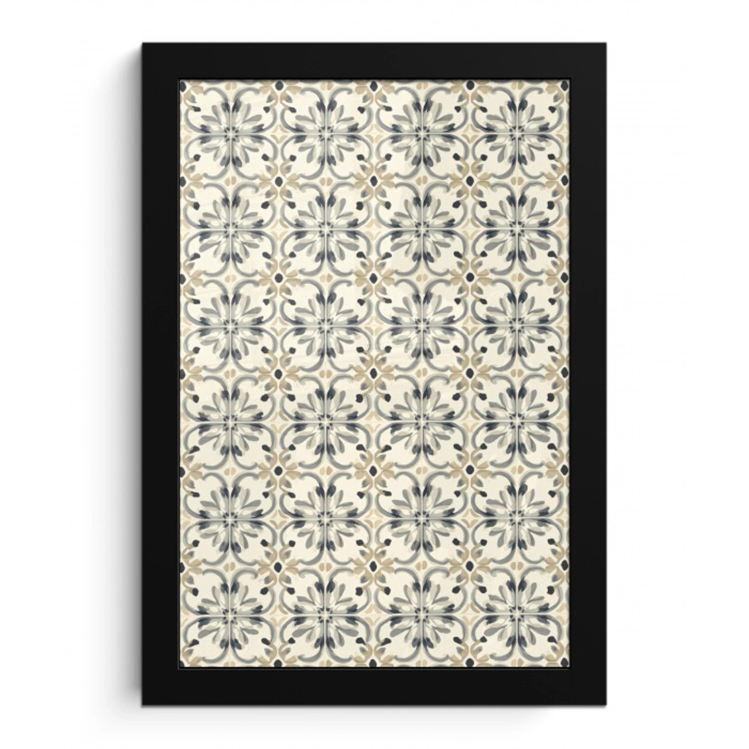 Floraal - Patroon - Kleurrijk fotolijst zwart zonder passe partout klein 224 -3d