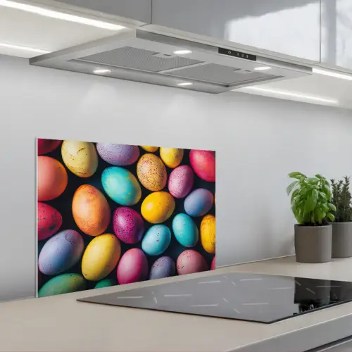 Kleurrijk - Paaseitjes - Spetters keuken achterwand spatscherm klein -3d_schuin