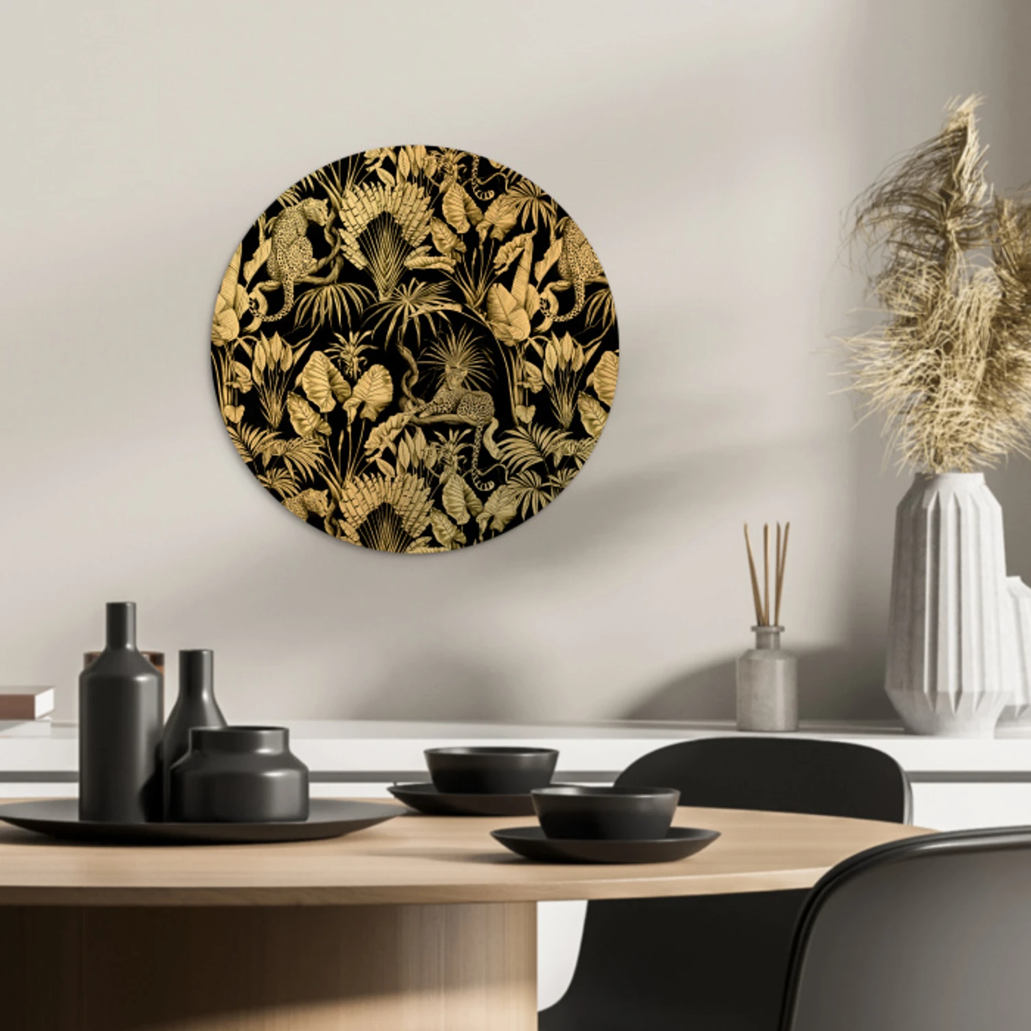 Gouden jungle KitchenYeah - Keuken - Wandcirkel Forex klein -sfeer2