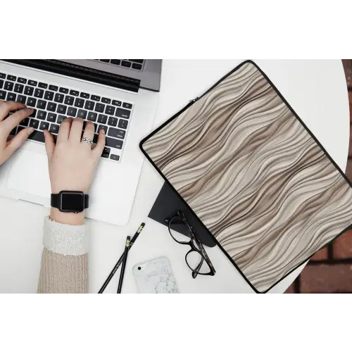 Golven - 3D - Crème laptophoes neopreen klein 279 -bureau