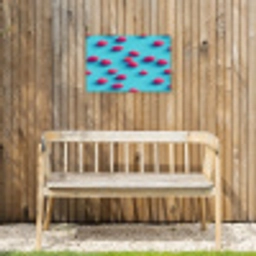 Blauw - Frambozen - Roze Tuinposter op houten frame 2 cm dik klein 845 -sfeer4