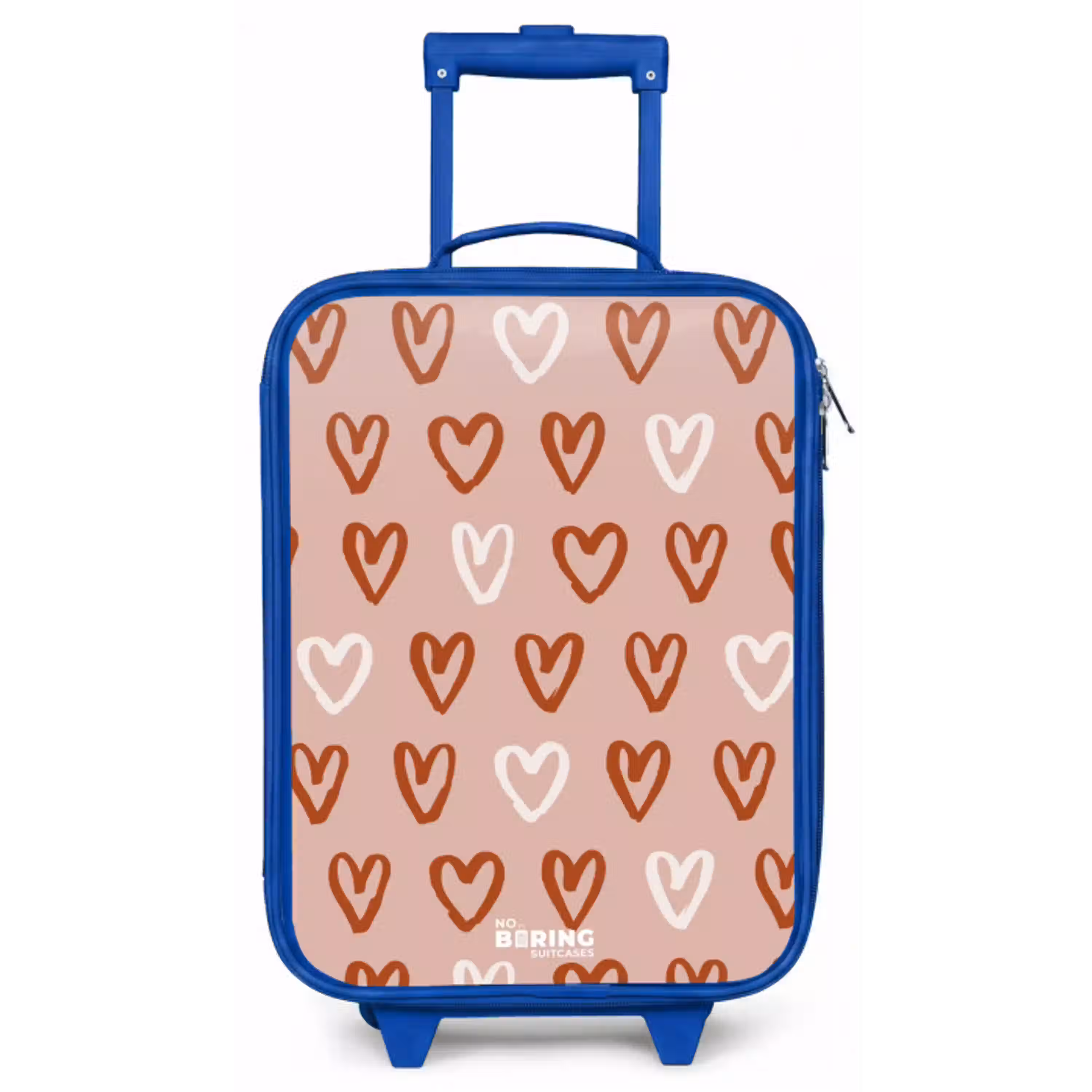Hartjes patroon in roze en wit Kinderkoffer - Blauw klein -zz3dotto