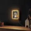 Doorkijk - Pad - Bloemen - Struik - Kleurrijk Light Box met kabel (Wandlamp) klein -sfeer1