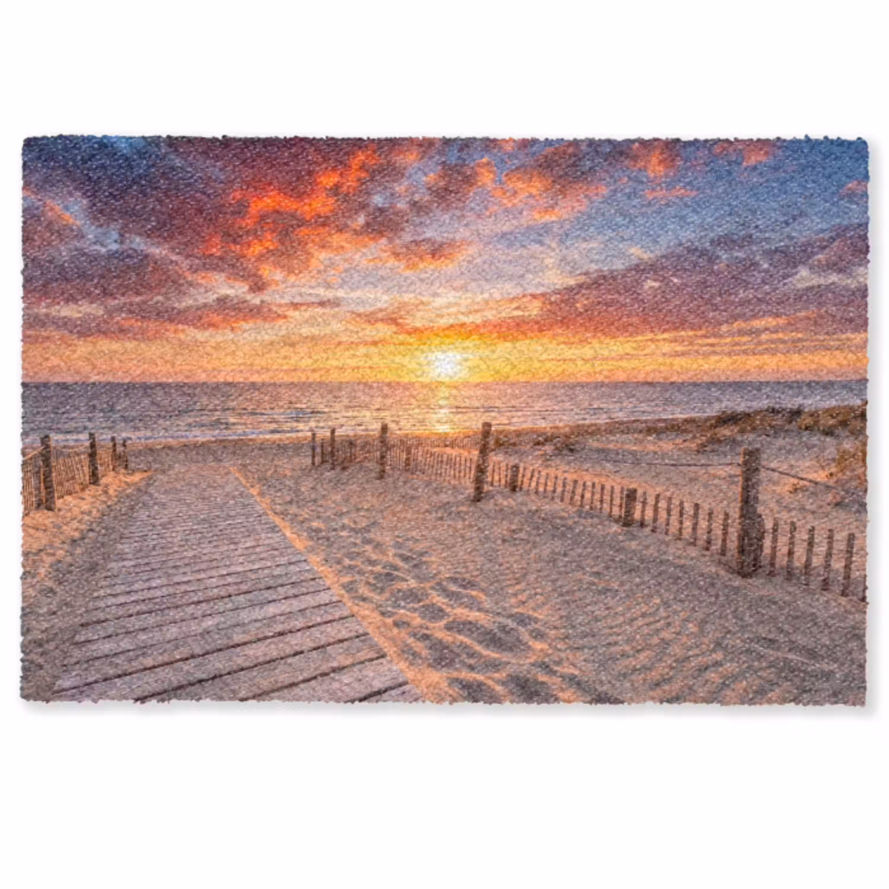 Strand - Zonsondergang - Zee - Natuur - Oranje Deurmat klein -zkaufland3d