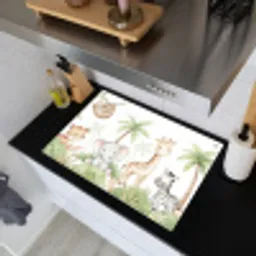 Dieren - Jungle - Pastel Inductie beschemer met haakjes klein -sfeer1