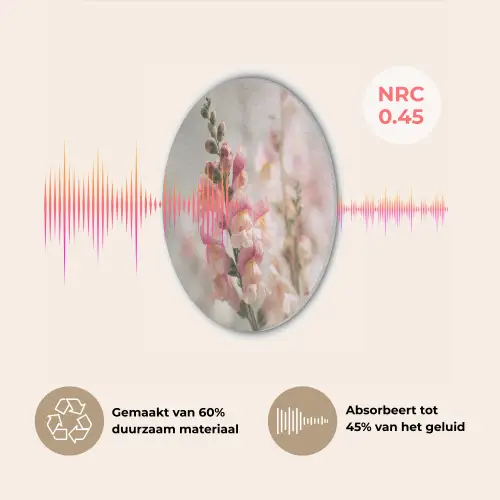 Bloem - Leeuwenbek - Roze - Stengel Akoestische PET Vilt - Rond klein -USP_NL
