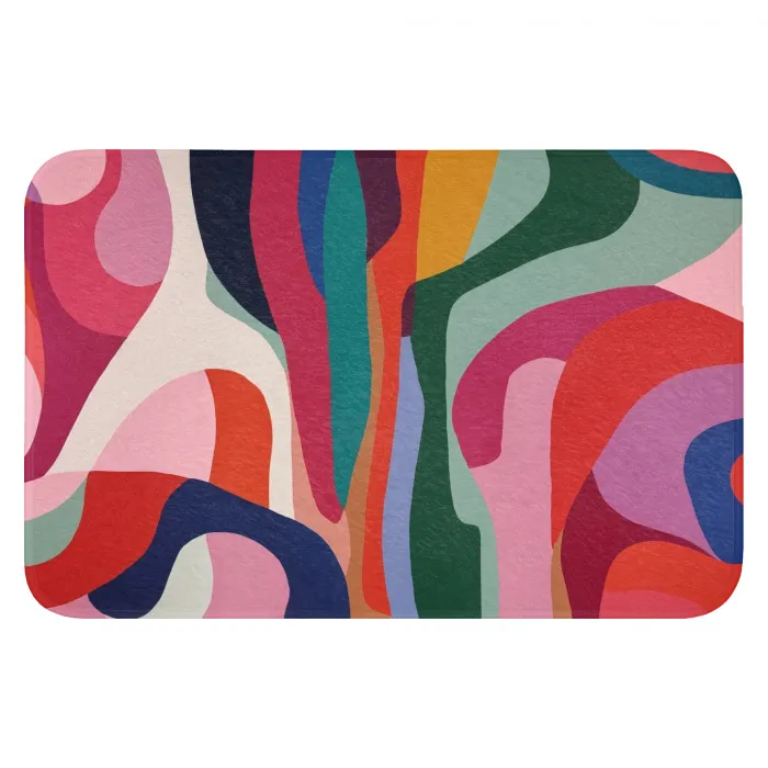 Vormen - Bochten - Kleurrijk - Abstract WCmat klein -3d
