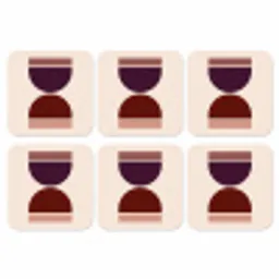 Zandloper - Symmetrisch - Rood - Paars onderzetter kurk middel -3d