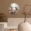 Kolibrie - Vogels - Bloemen - Natuur Wandcirkel behangsticker klein -sfeer1