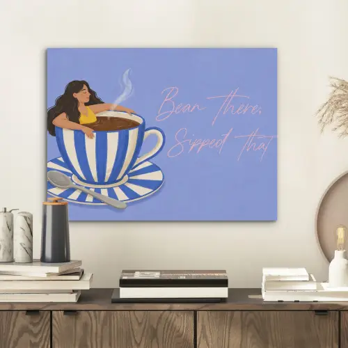 Mok - Koffie - Vrouw - Paars PET vilt klein -sfeer1