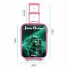 Vrachtwagen - Stad - Groen - Neon Kinderkoffer - Roze klein -productfoto_formaten
