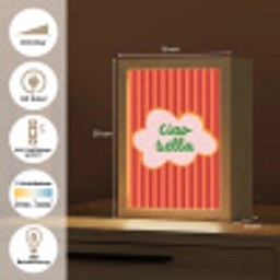 Ciao bella - Tekstwolk - Strepen - Oranje Light Box met kabel (Tafellamp) klein -USP_DE