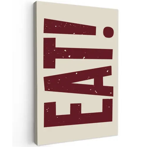 Red - Eten - Vintage - Decoratie canvas 2cm klein -z3d