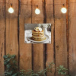Pannenkoeken - Banaan - Siroop - Wit - Beige tuinposter los doek klein -sfeer1