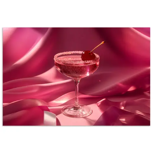 Cocktail - Pink - Luxe poster papier klein -3d