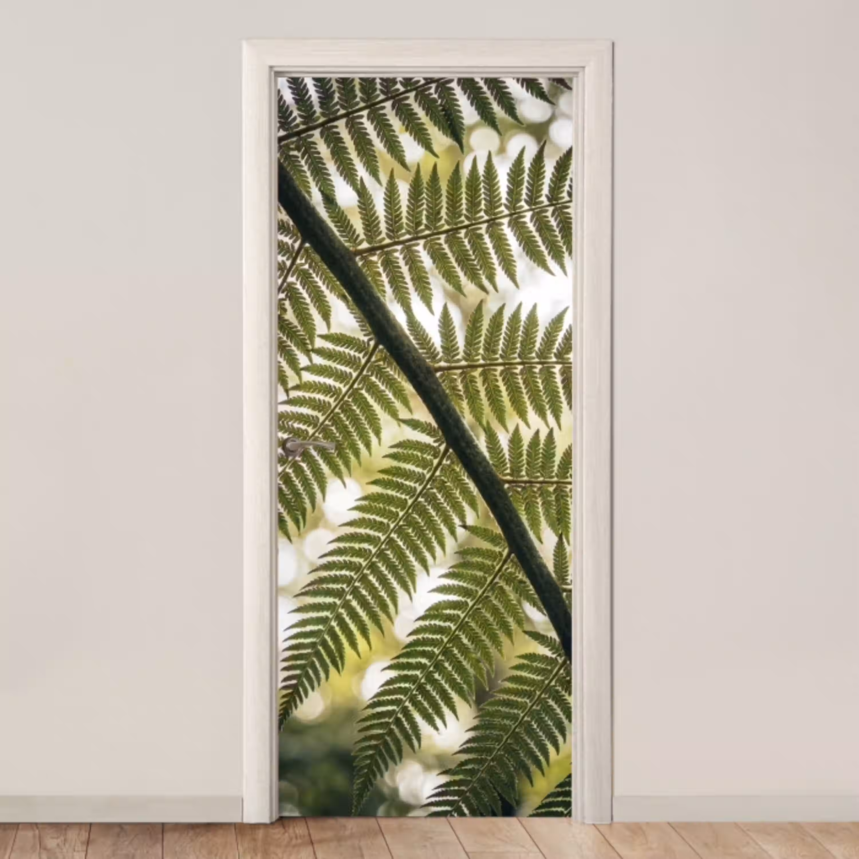 Plant - Blad - Natuur - Groen - Detail deurposter klein -3d_beige