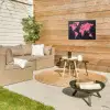 Wereldkaart - Roze - Marmer Tuinposter op houten frame 2 cm dik klein -sfeer2