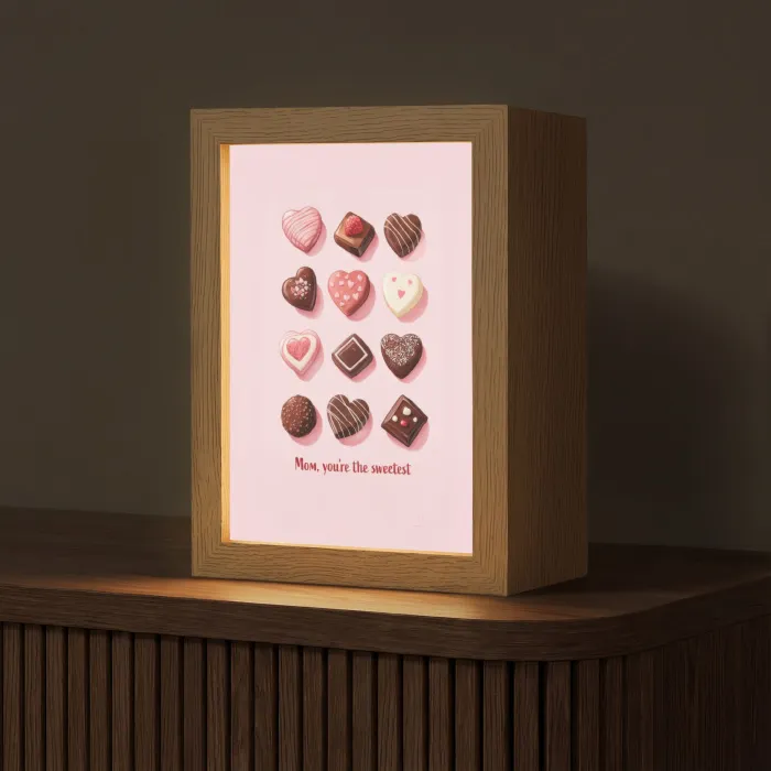 Chocolaatjes - Hartvormig - Liefste Light Box met kabel (Tafellamp) klein -z3d_website