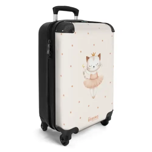 Ballerina kitten in beige kleuren NBS - Handbagage koffer - Volwassenen Unisex middel -productfoto_3d