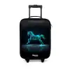 Futuristisch galopperend paard Kinderkoffer - Zwart klein -3d