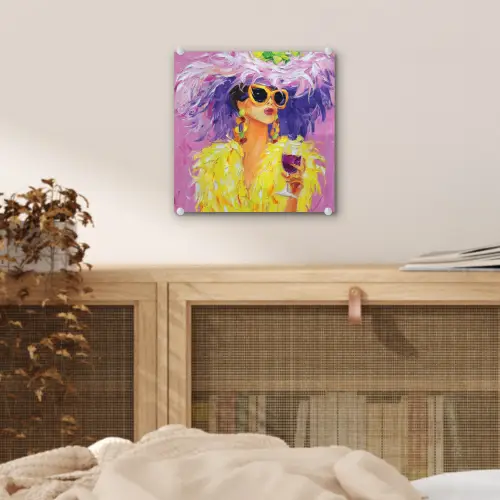 Zonnebril - Vrouw - Jas - Veren plexiglas 5mm klein -sfeer4