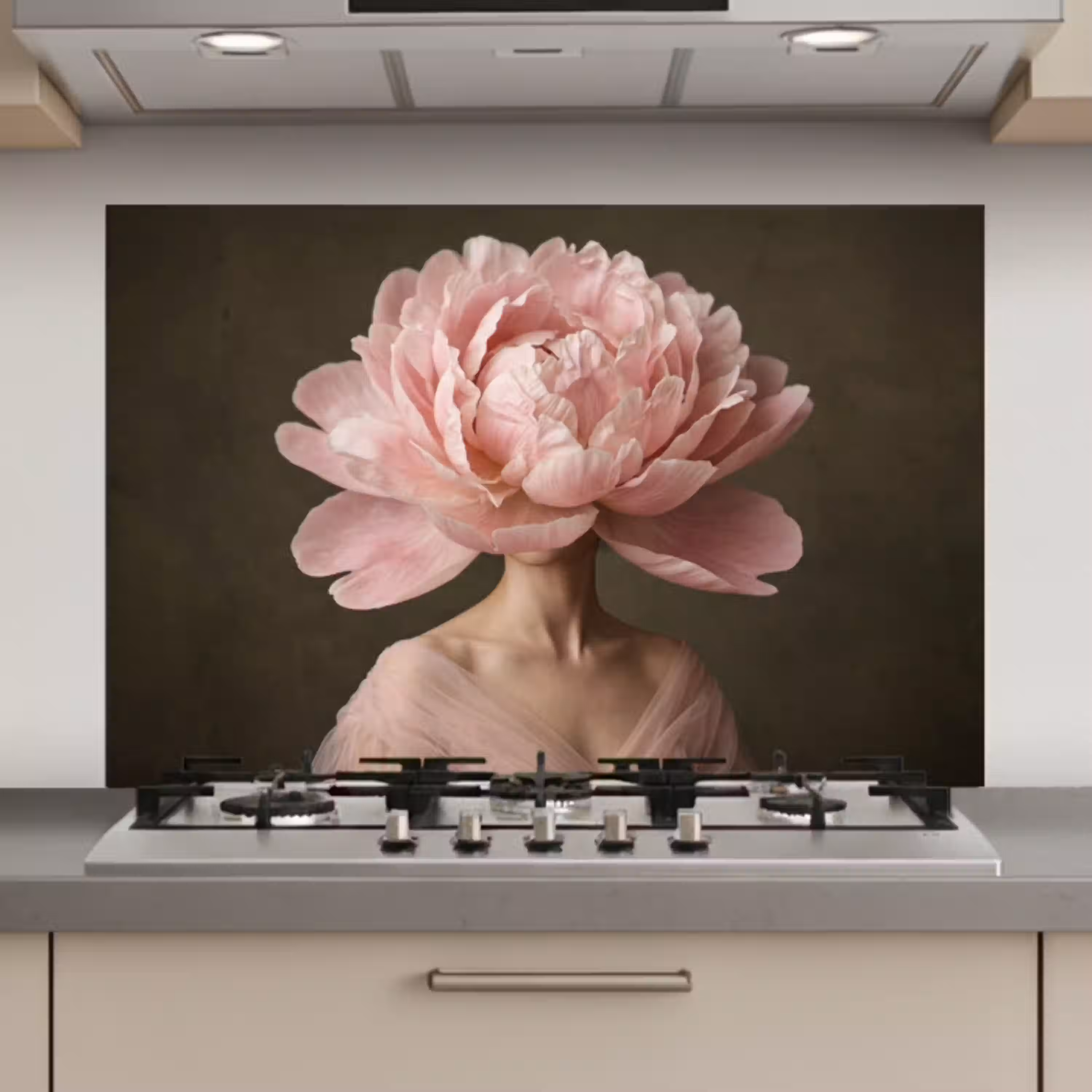 Gezicht - Roos - Roze keuken achterwand spatscherm klein -3d_website