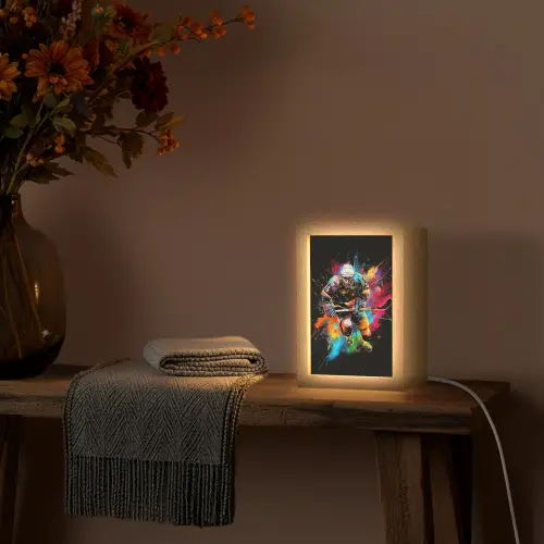Graffiti - Sport - IJshockey - Hockey Light Box met kabel (Tafellamp) klein -sfeer4