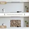 Waaiervorm - Beige - Vezel textuur keuken achterwand spatscherm klein 900 -voor_na_NL