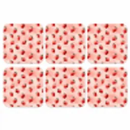 Aardbei - Patroon - Roze onderzetter kurk middel 366 -3d