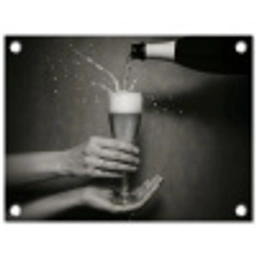 Champagnefles - Glas - Minimalistisch - Spetters tuinposter los doek klein -3d