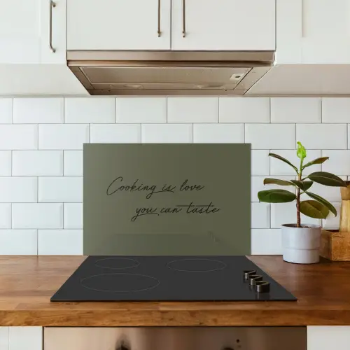 Cooking is love you can taste keuken achterwand spatscherm klein -sfeer2