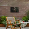 Kat - Pak - Oranje - Sigaar Tuinposter op houten frame 2 cm dik klein -sfeer3
