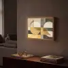 Abstract - Goud - Grijs - Vormen - Geometrisch Light Box met batterij (Wandlamp) middel -sfeer1