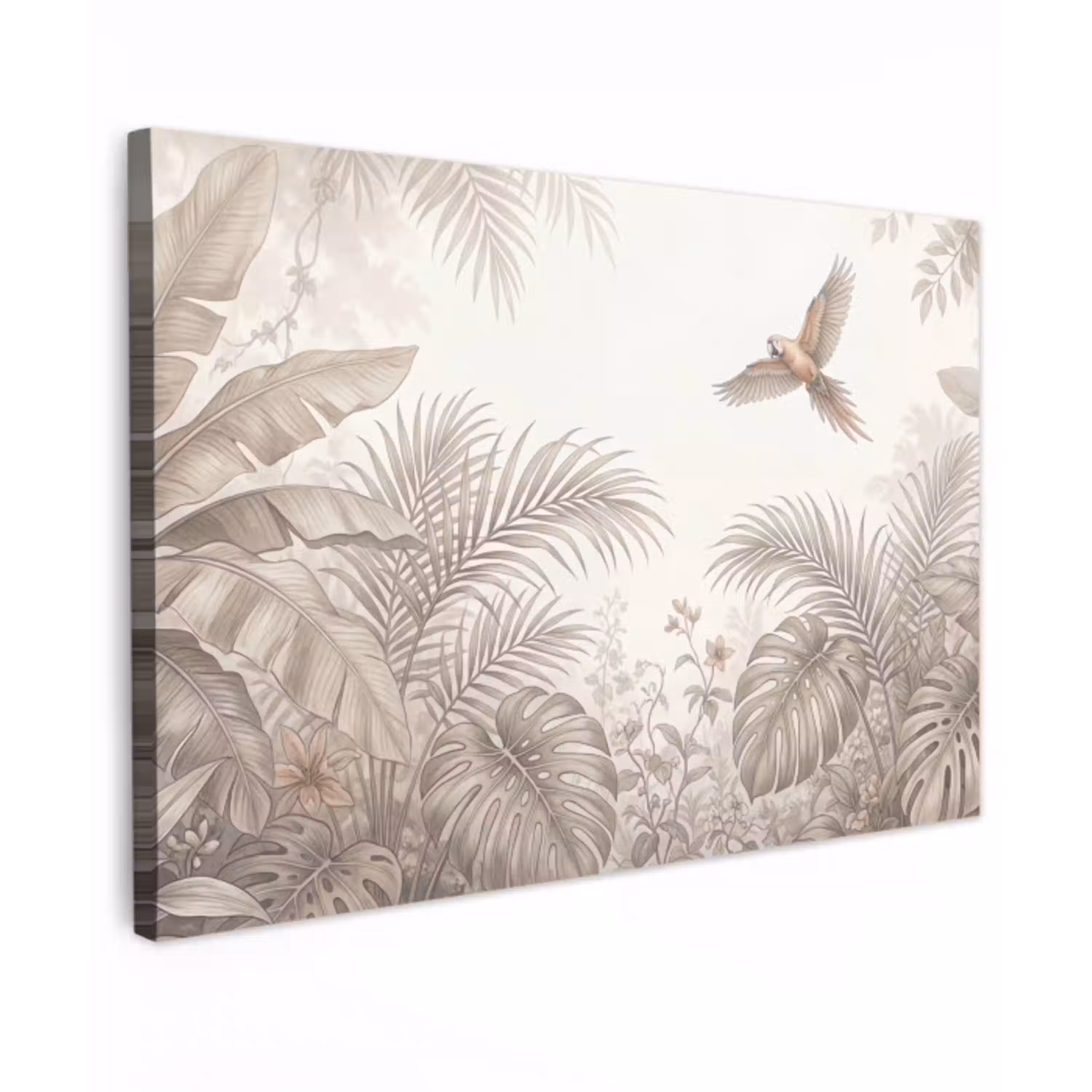 Papagaai - Jungle - Tropisch Tuinposter op houten frame 2 cm dik klein -3d