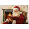 Kerst - Kerstman - Winter - Open Haard poster papier klein -3d