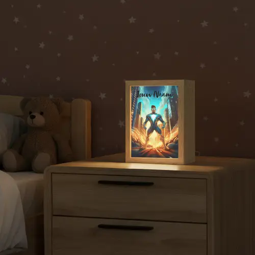 Superhelden - Kinderen - Jongens Light Box met kabel (Kinderlampje) klein -sfeer1_kind