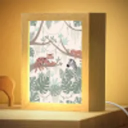 Jungle - Rustiek - Pastel Light Box met kabel (Kinderlampje) klein -zzzz_3d_website