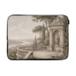Terras - Stad - Uitzicht - Rivier laptophoes neopreen klein -3d