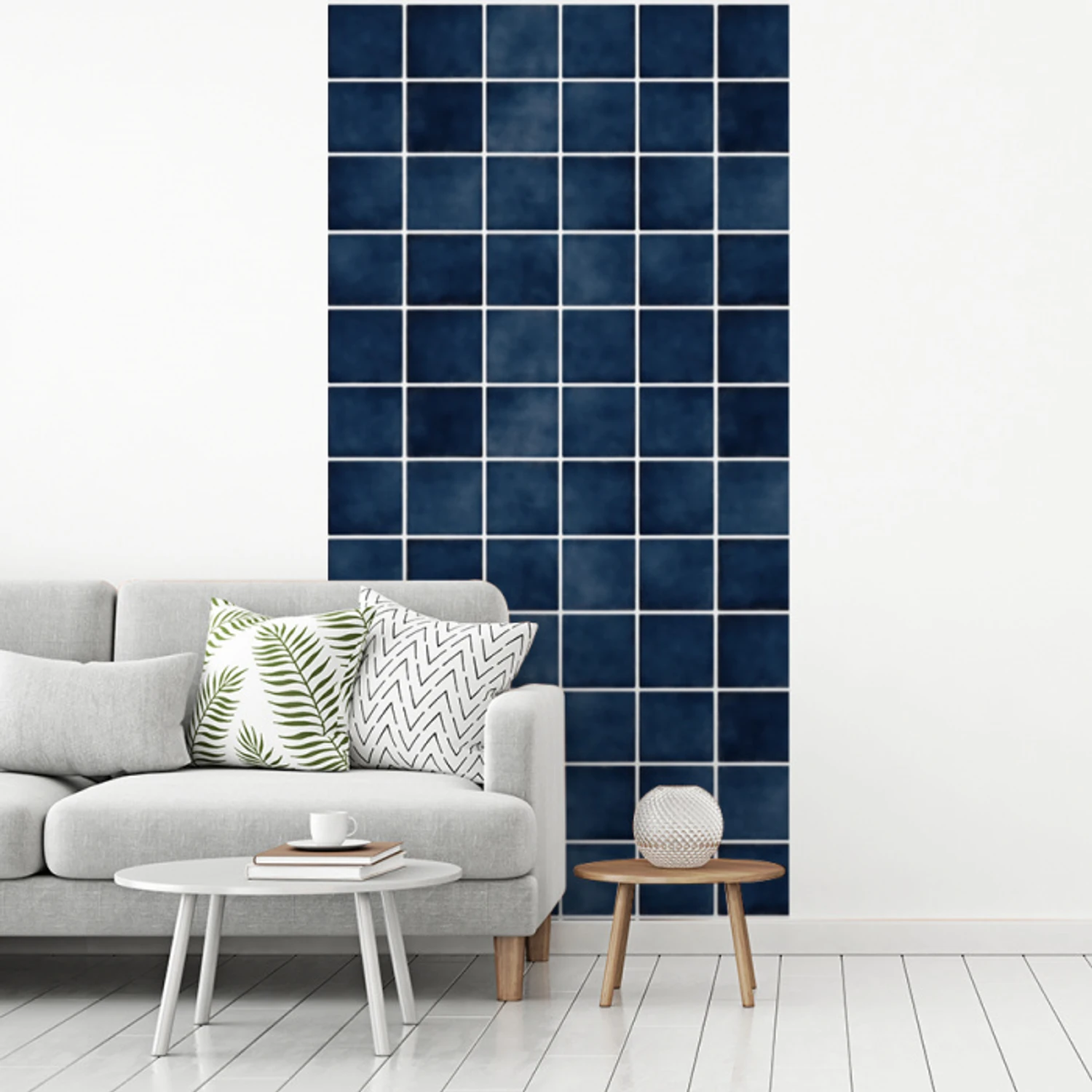 Tegel - Modern - Blauw fotobehang vinyl groot 64 -woonkamer
