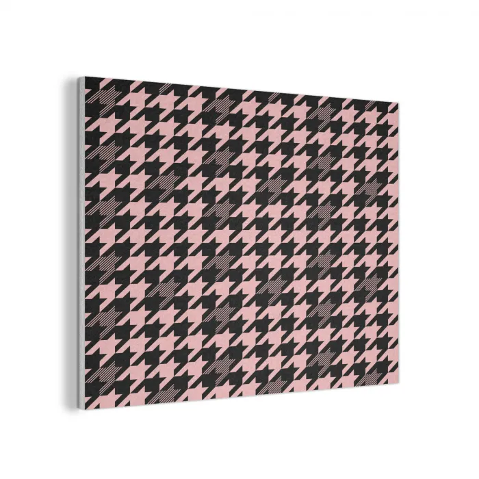 Plaid - Patroon - Zwart - Roze PET vilt klein 837 -3d