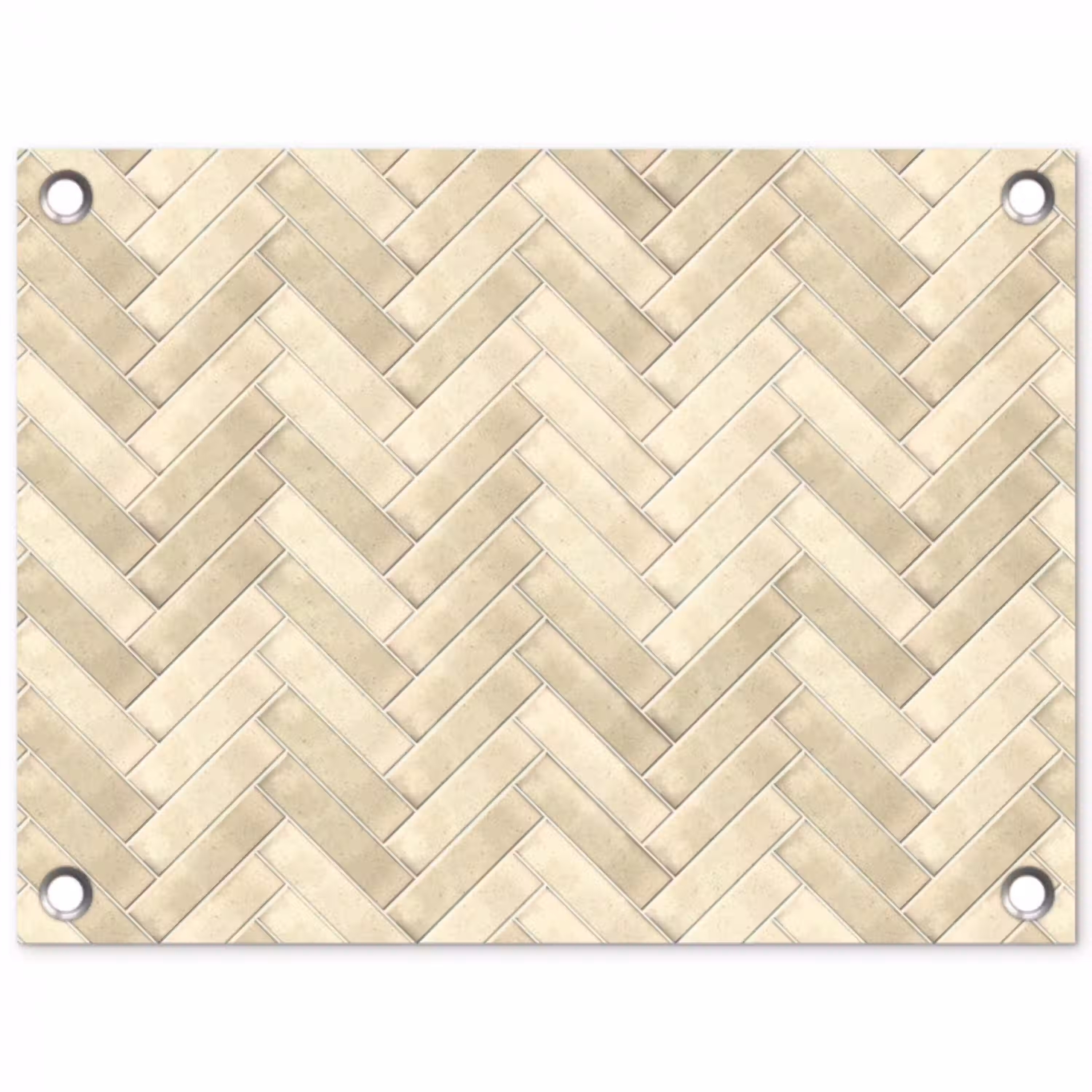 Visgraat - Wandtegel - Licht Beige tuinposter los doek klein 239 -3d