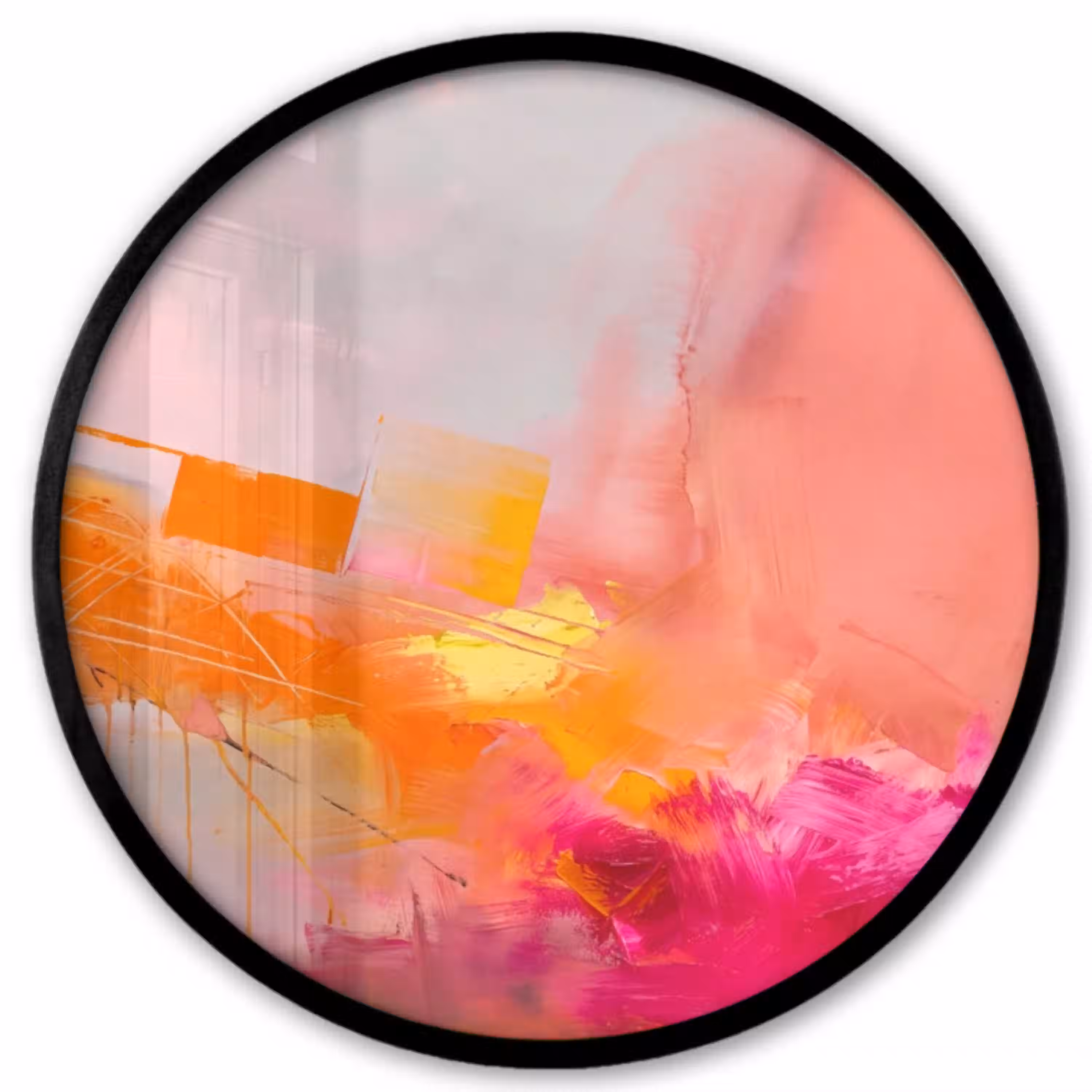 Abstract - Kleurrijk - Modern - Roze Fotolijst rond zonder passe partout klein -3d