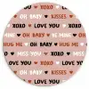 Tekst - Liefde - Roze - Patroon Wandcirkel plexiglas klein 852 -3d