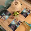Stad - Gracht - Zon - Fietsen Placemat vinyl groot -zzsfeer5_Kitchenyeah-website