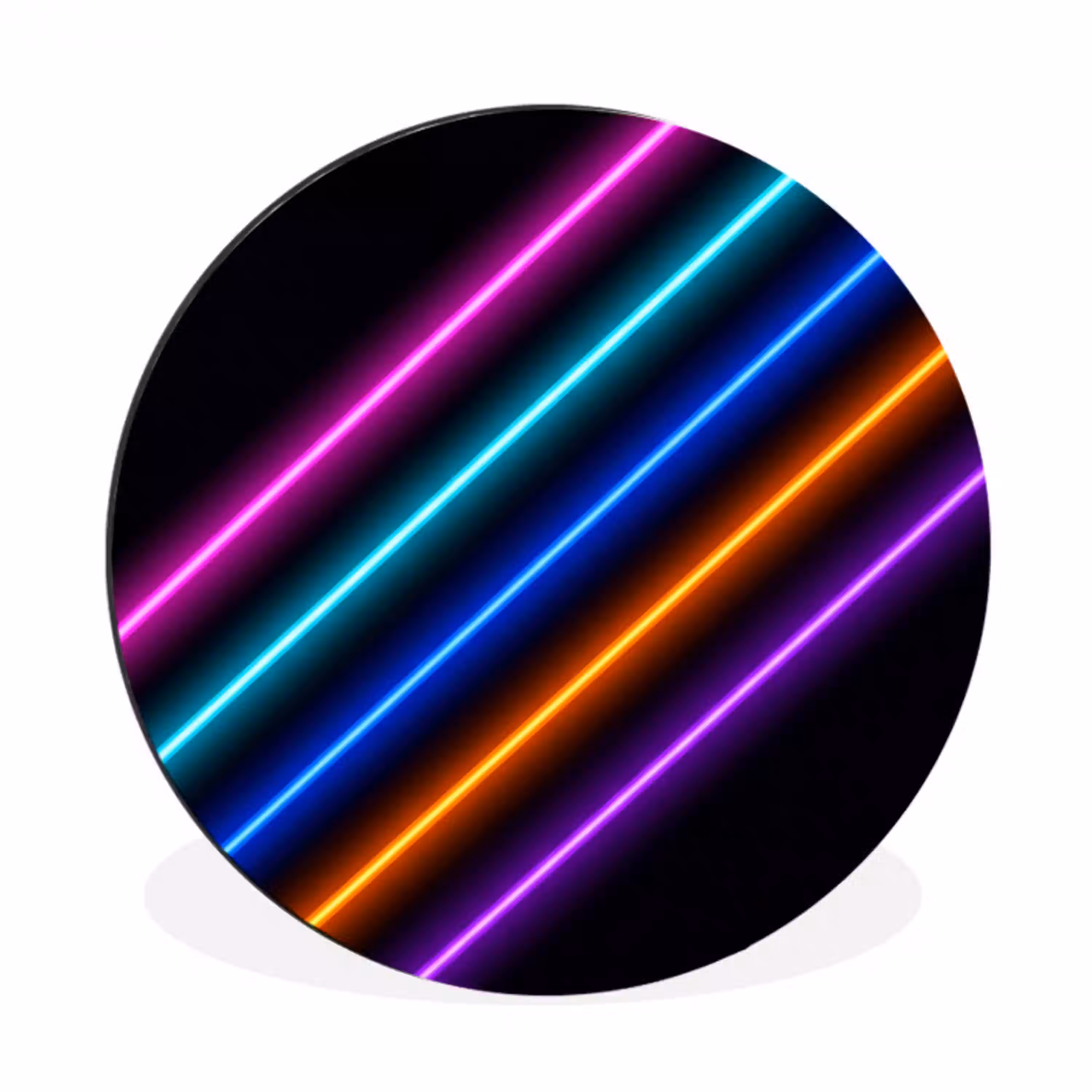 Esthetiek - Retro - Neon Wandcirkel aluminium klein -3d