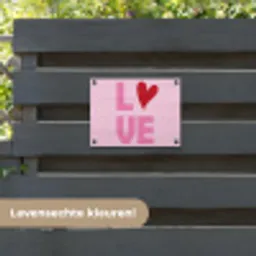 Love - Roze - Hart - Valentijn tuinposter los doek klein -sfeer3